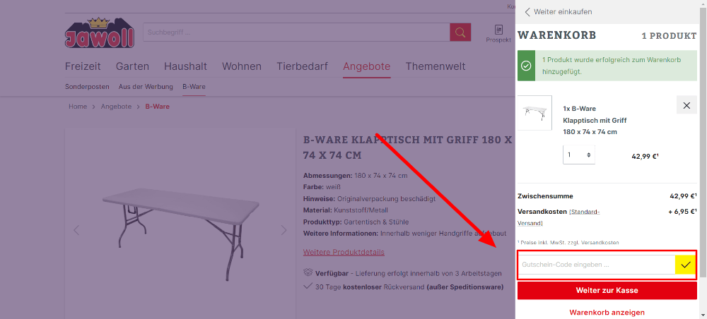 Wie verwende ich den Jawoll-Rabattcode?