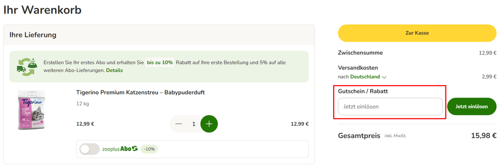 gutscheincode zooplus