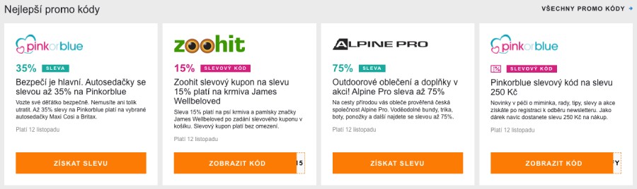 Kódy kupónů Promo-codes.cz