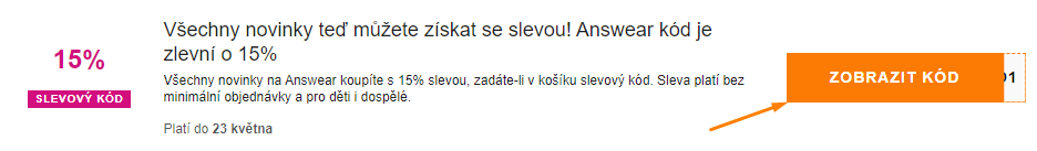 Vyberte si slevový kód Answear