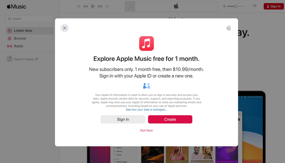 cómo usar el código de promoción de Apple Music