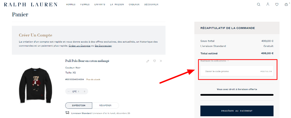Comment utiliser le code de réduction Ralph Lauren ?