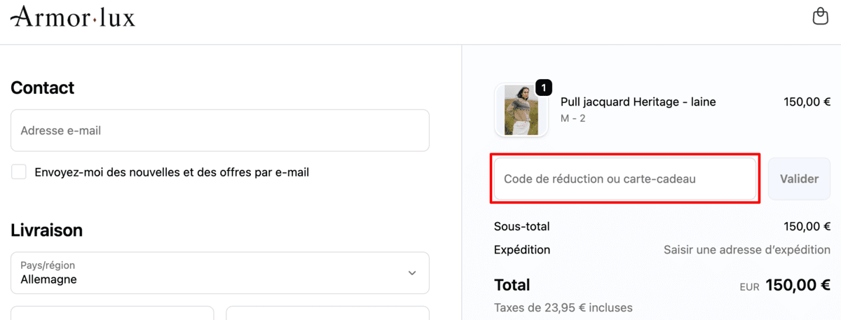code promo armor lux