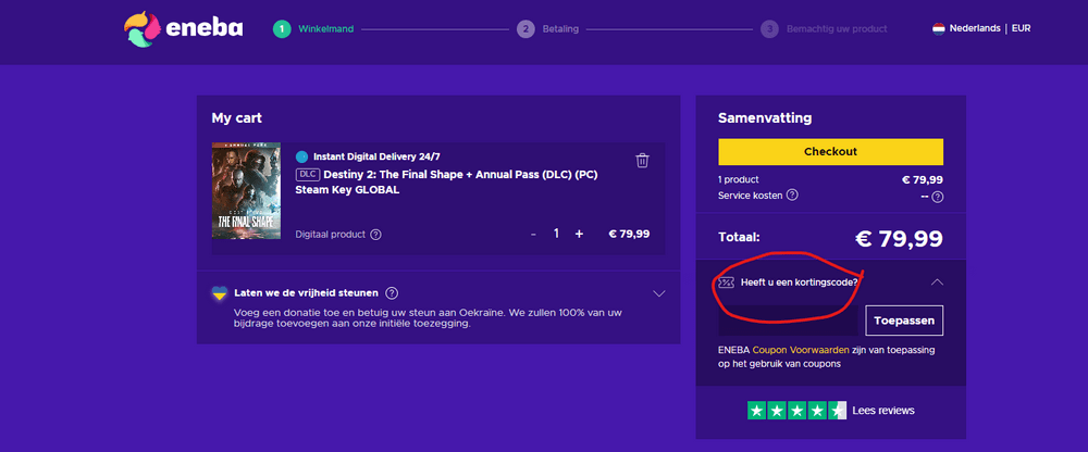 stap 1: hoe gebruik je de promotiecode eneba