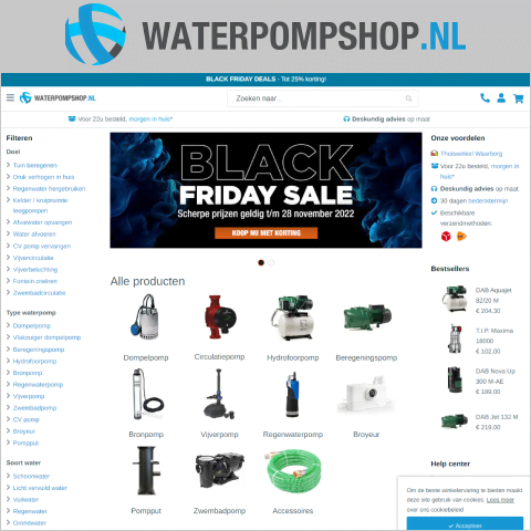 Waterpompshop Kortingscode