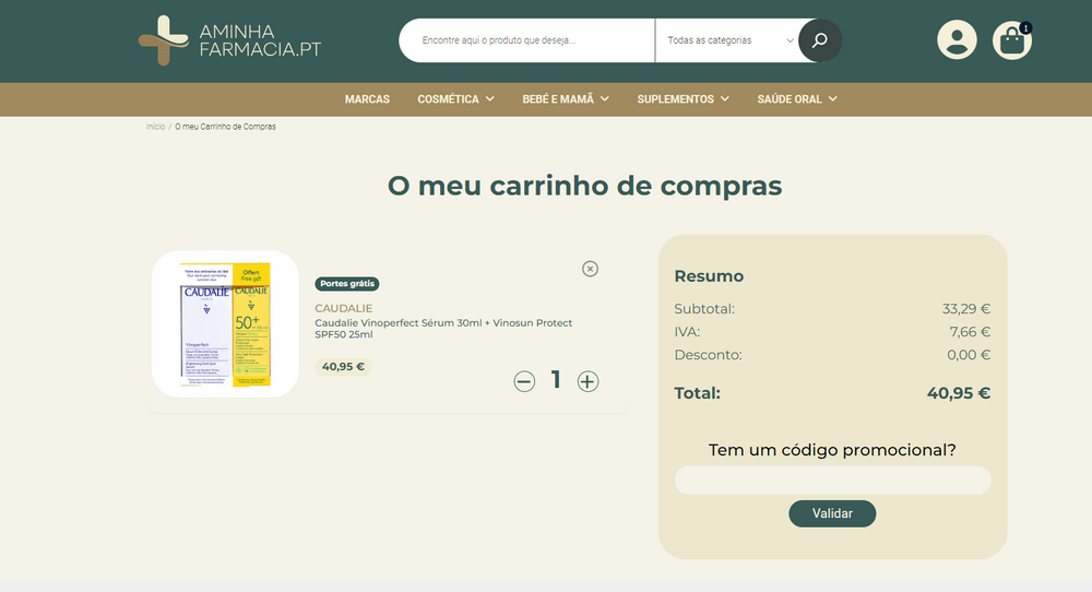 passo 2: como aplicar o código de desconto aminhafarmacia?