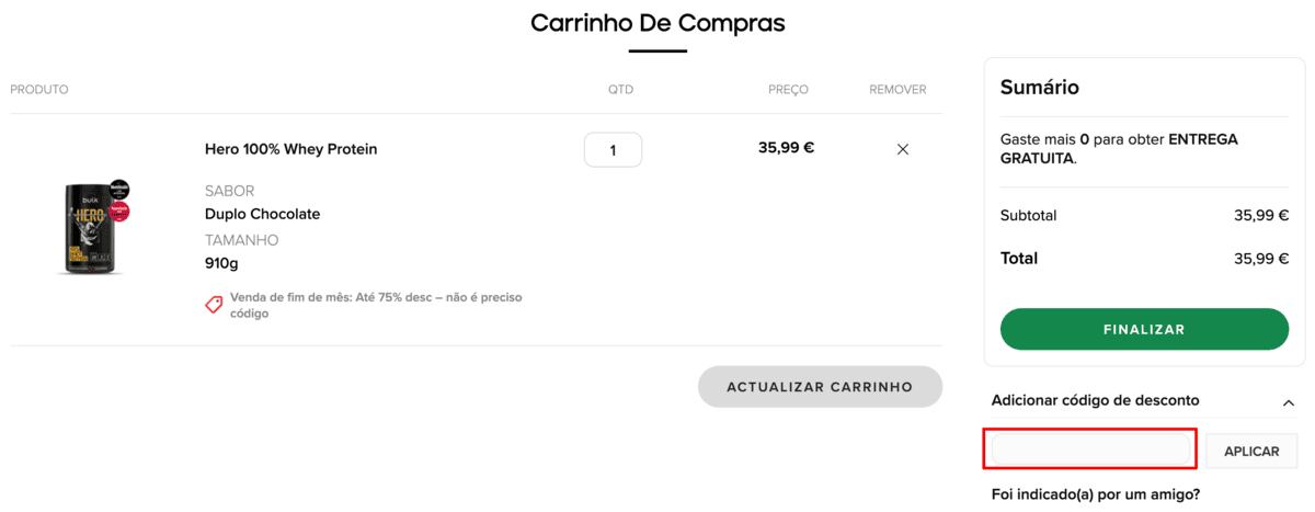 código promocional Bulk