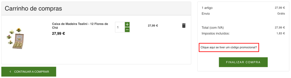código promocional Chás do Mundo