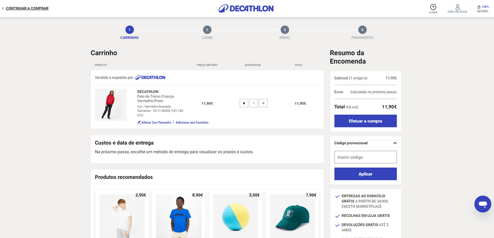 passo 1: como utilizar o código promocional do decathlon?