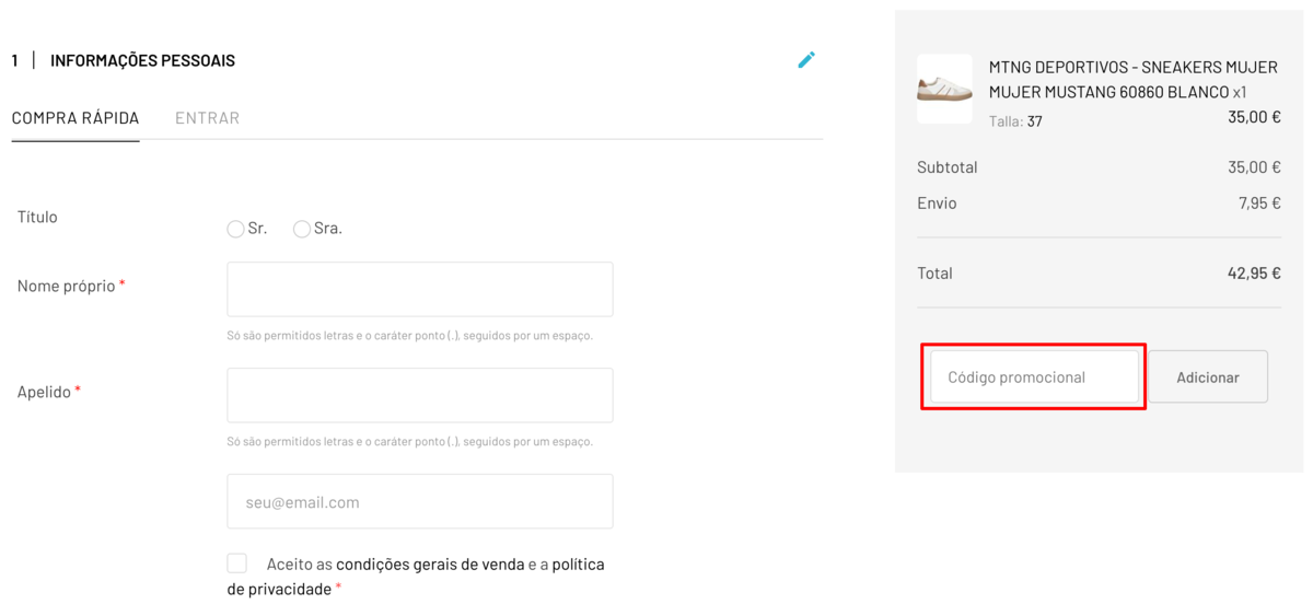 código promocional Hipercalzado