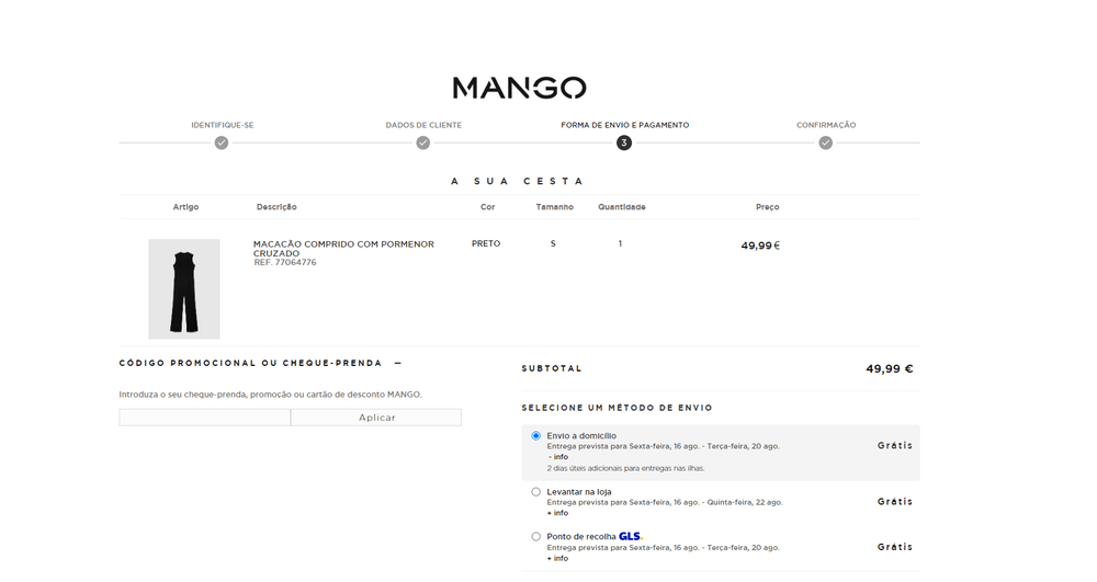 passo 2: como aplicar o código de desconto mango?