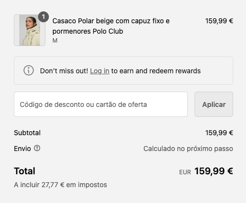 passo 2: como aplicar o cupão polo club?