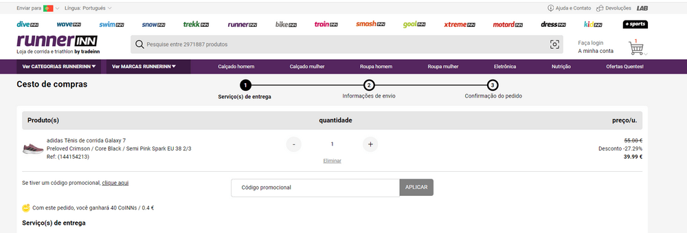 passo 1: como utilizar o código promocional do tradeinn?