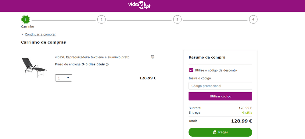 passo 1: como utilizar o código promocional do vidaxl?