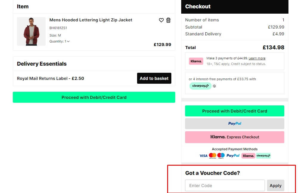 how to enter getthelabel voucher code